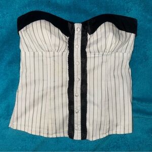 Charlotte Russe Monochrome Striped Bustier